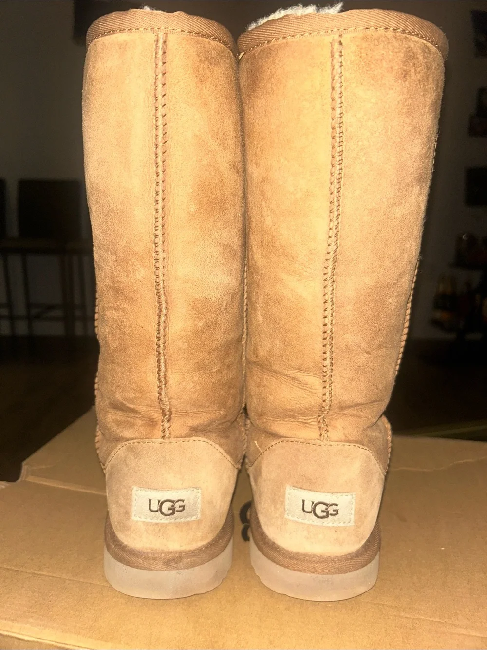 UGG Tall Shearling-Lined Suede Boots - Chestnut Tan